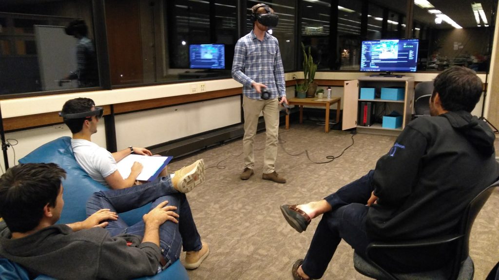 Students using the VIVE and Hololens