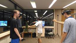 Students using the VIVE and Hololens